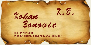 Kokan Bonović vizit kartica